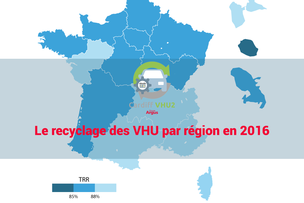 Le recyclage des véhicules hors d’usage par région en 2016